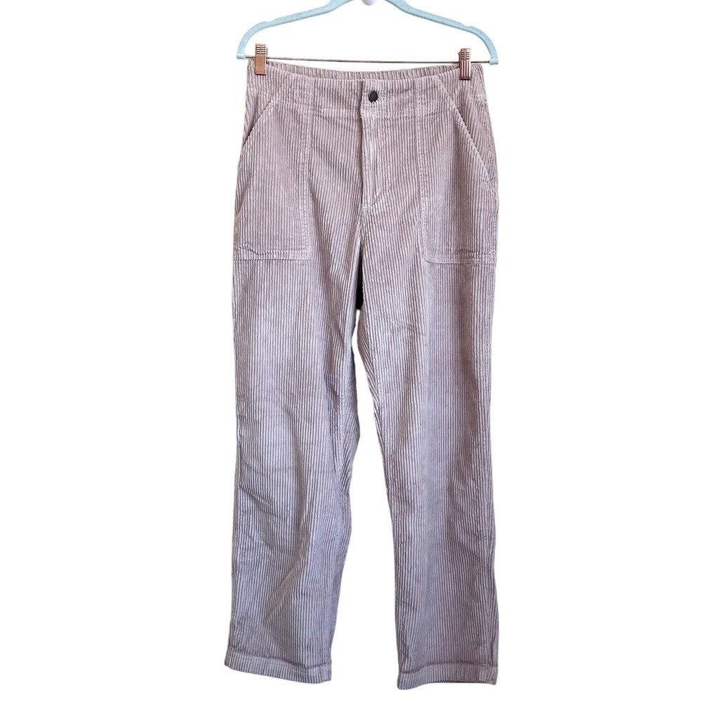 Pact Womens Corduroy‎ Pants Size L Beige Straight Leg Organic Cotton Preppy Cozy